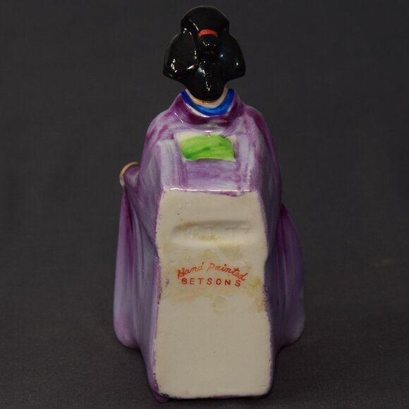 Vintage Betson Geisha Ashtray Cigarette Match Holder Kutani Ceramic Porcelain - Picture 4 of 11